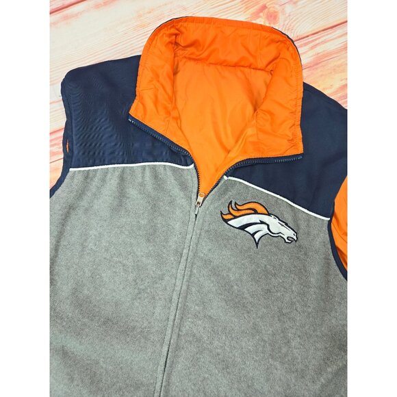 Denver Broncos Reversible Fleece & Nylon Jacket Vest XL - Picture 6 of 7